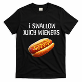 Juicy Hot Dog Humor Funny Foodie For Adults T-Shirt - Black