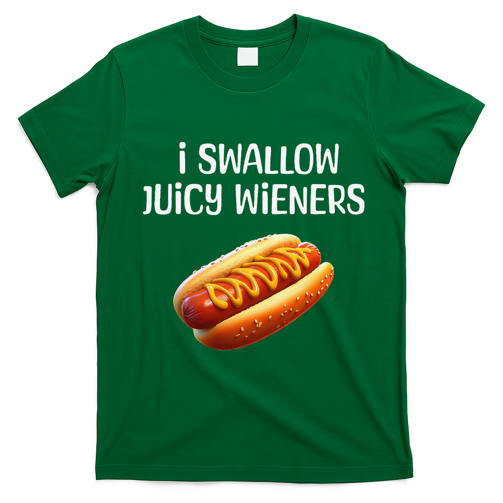 Juicy Hot Dog Humor Funny Foodie For Adults T-Shirt - Irish Green