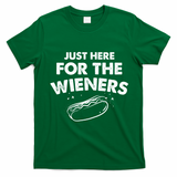 Just Here For The Wieners Funny Hot Dog 4th Of July American T-Shirt - Irish Green