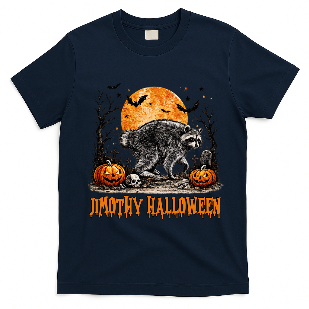 Jimothy Halloween Funny Viral Raccoon T-Shirt - Navy Blue