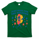 Just Here For The Wieners 4th Of July Funny Hot Dot T-Shirt - Irish Green