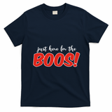 Just Here For The Boos Funny Halloween T-Shirt - Navy Blue
