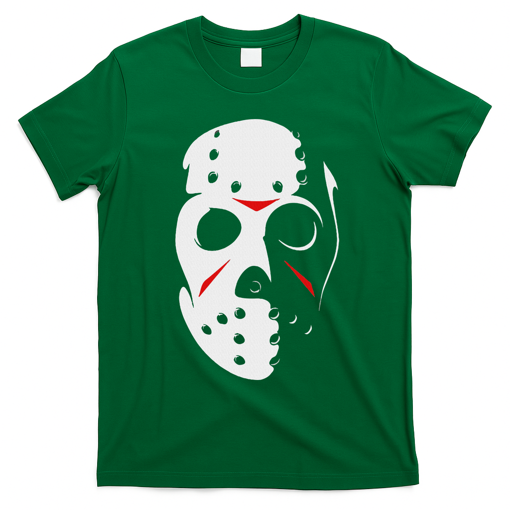 Jason Hockey Mask Halloween Friday 13th T-Shirt - Irish Green