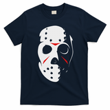 Jason Hockey Mask Halloween Friday 13th T-Shirt - Navy Blue