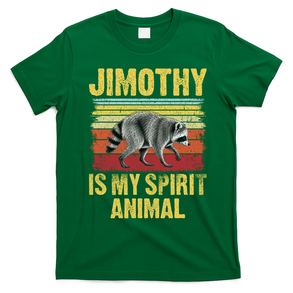 Jimothy Is My Spirit Animal Raccoon T-Shirt - Irish Green