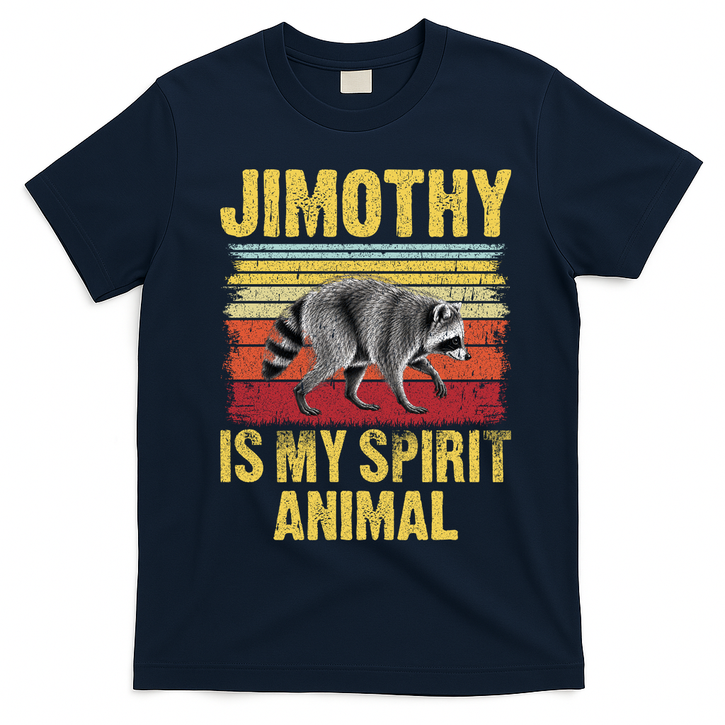 Jimothy Is My Spirit Animal Raccoon T-Shirt - Navy Blue