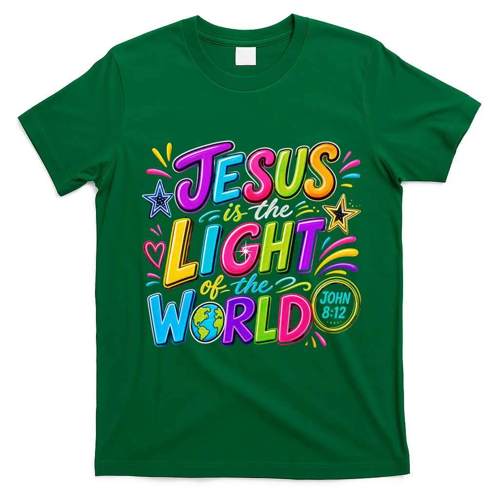 Jesus Is The Light Of The World T-Shirt - Irish Green