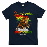 Juneteenth Lion Freedom T-Shirt - Navy