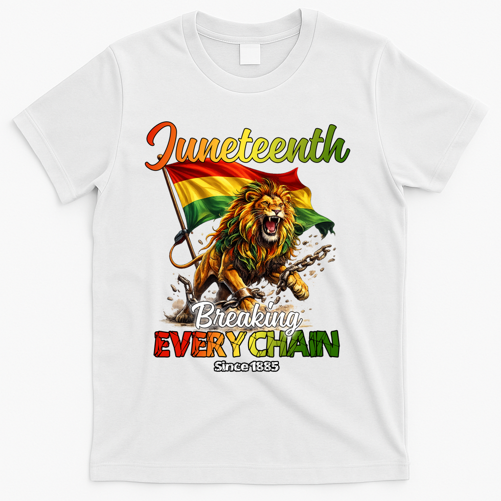 Juneteenth Lion Freedom T-Shirt - White