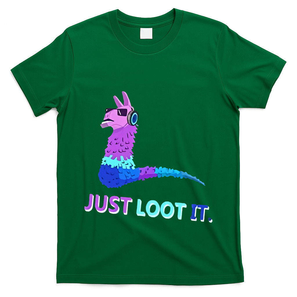 Just Loot It Llama Outfit For Teen Gamers T-Shirt