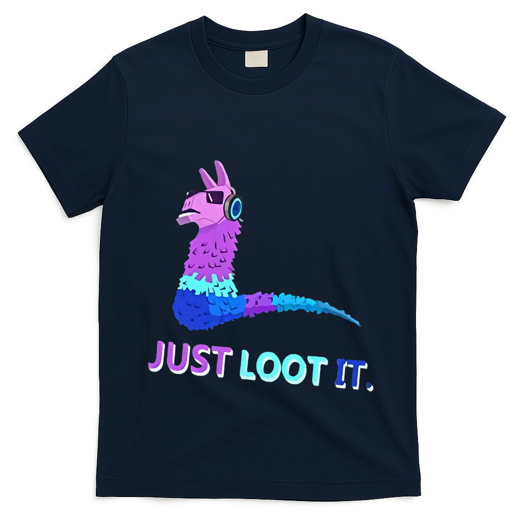 Just Loot It Llama Outfit For Teen Gamers T-Shirt