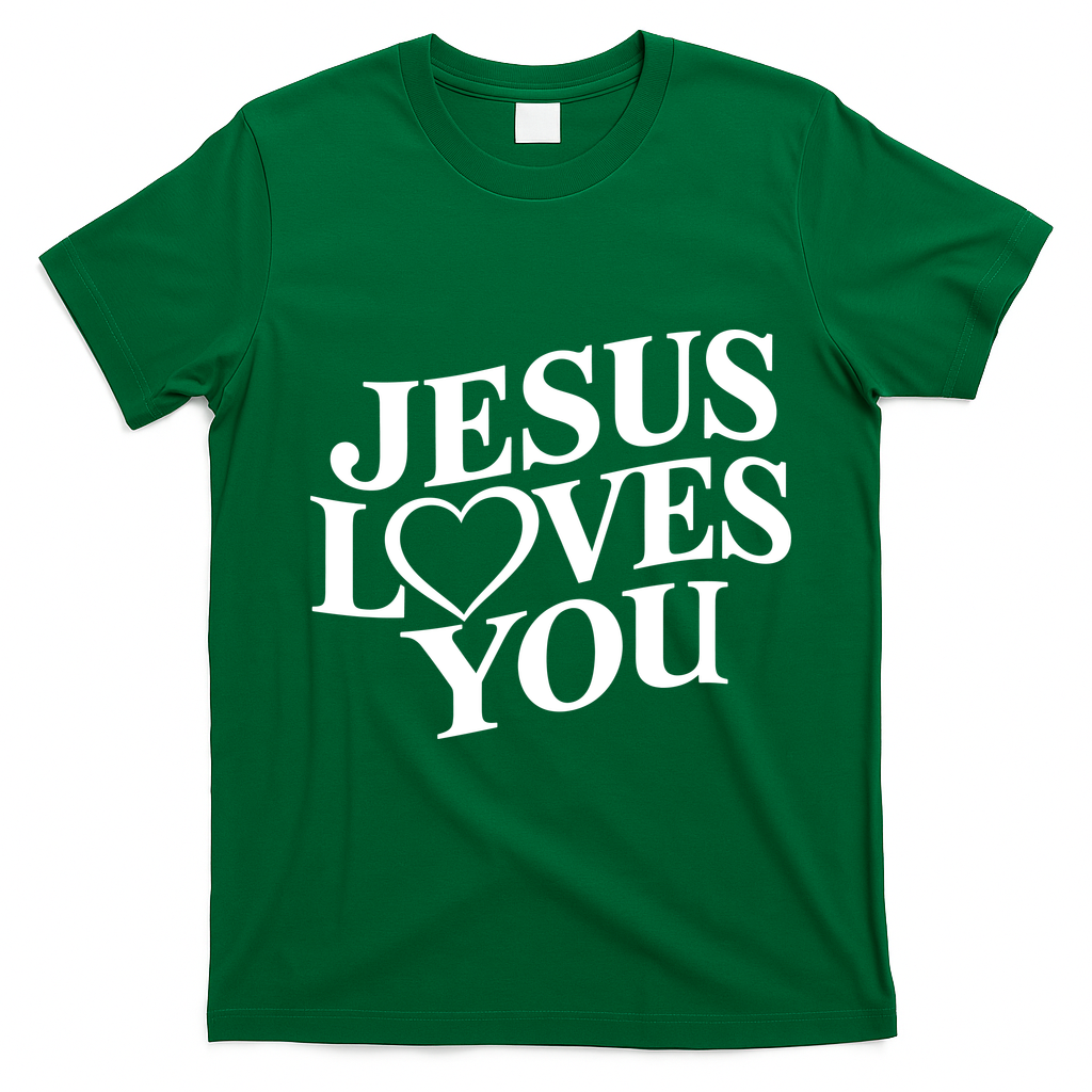 Jesus Loves You T-Shirt - Irish Green