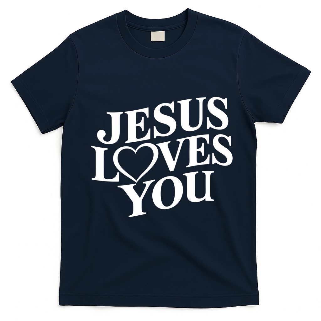 Jesus Loves You T-Shirt - Navy Blue