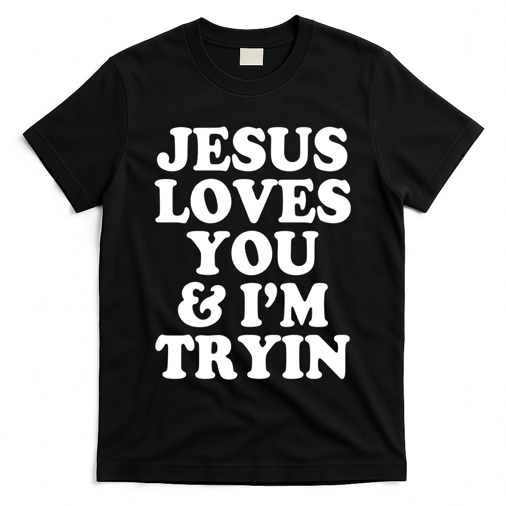Jesus Loves You And Im Tryin  T-Shirt