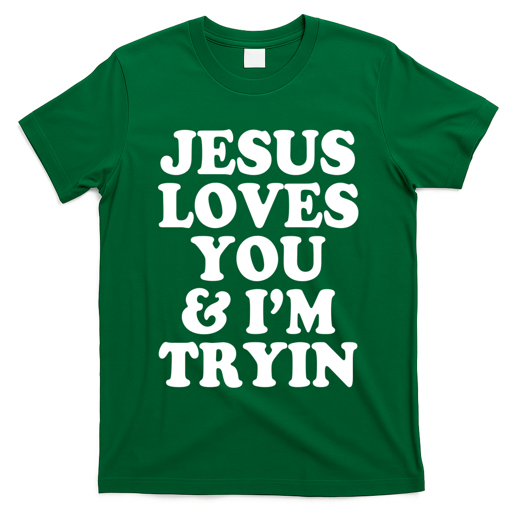 Jesus Loves You And Im Tryin  T-Shirt