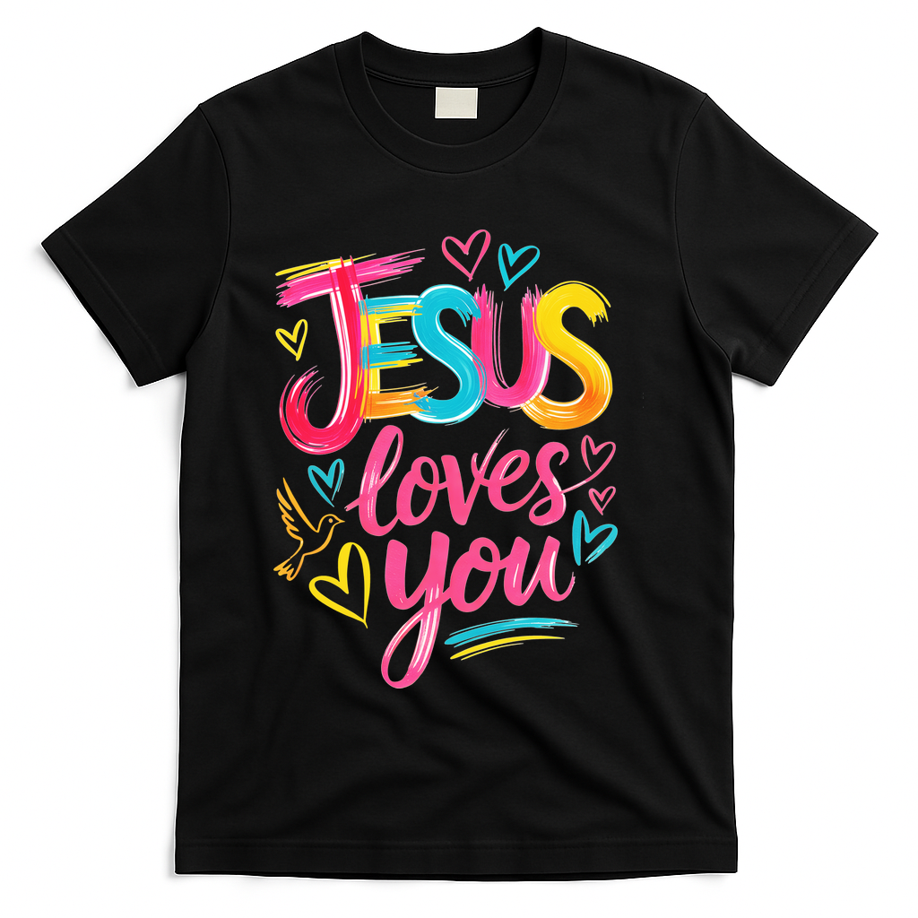 Jesus Loves You Neon Colorful T-Shirt