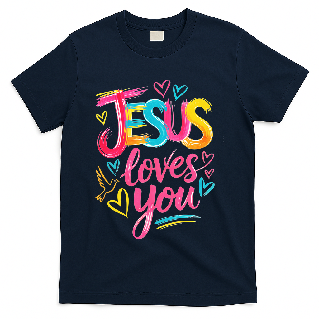 Jesus Loves You Neon Colorful T-Shirt