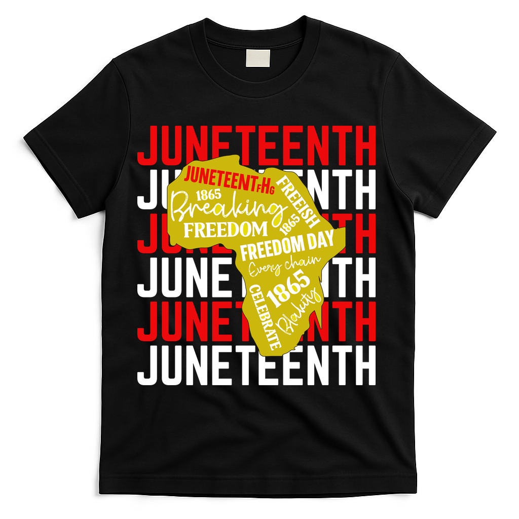 Juneteenth Pride Freedom Black History T-Shirt - Black