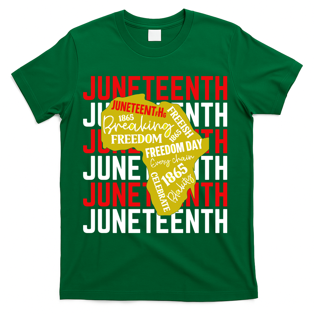 Juneteenth Pride Freedom Black History T-Shirt - Green
