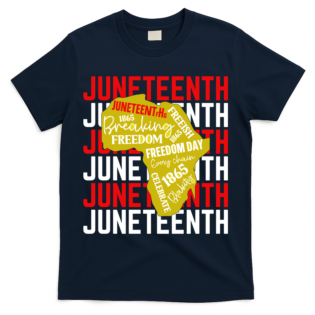 Juneteenth Pride Freedom Black History T-Shirt - Navy