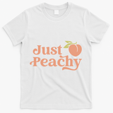 Just Peachy Retro 70s Georgia Peaches Summer Fruit T-Shirt - White