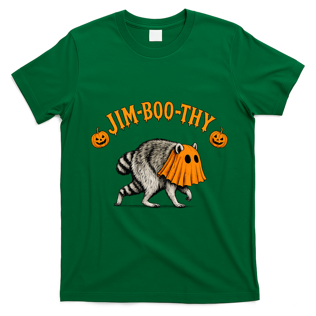 Jimothy Raccoon Jim-Boo-Thy Halloween T-Shirt - Irish Green