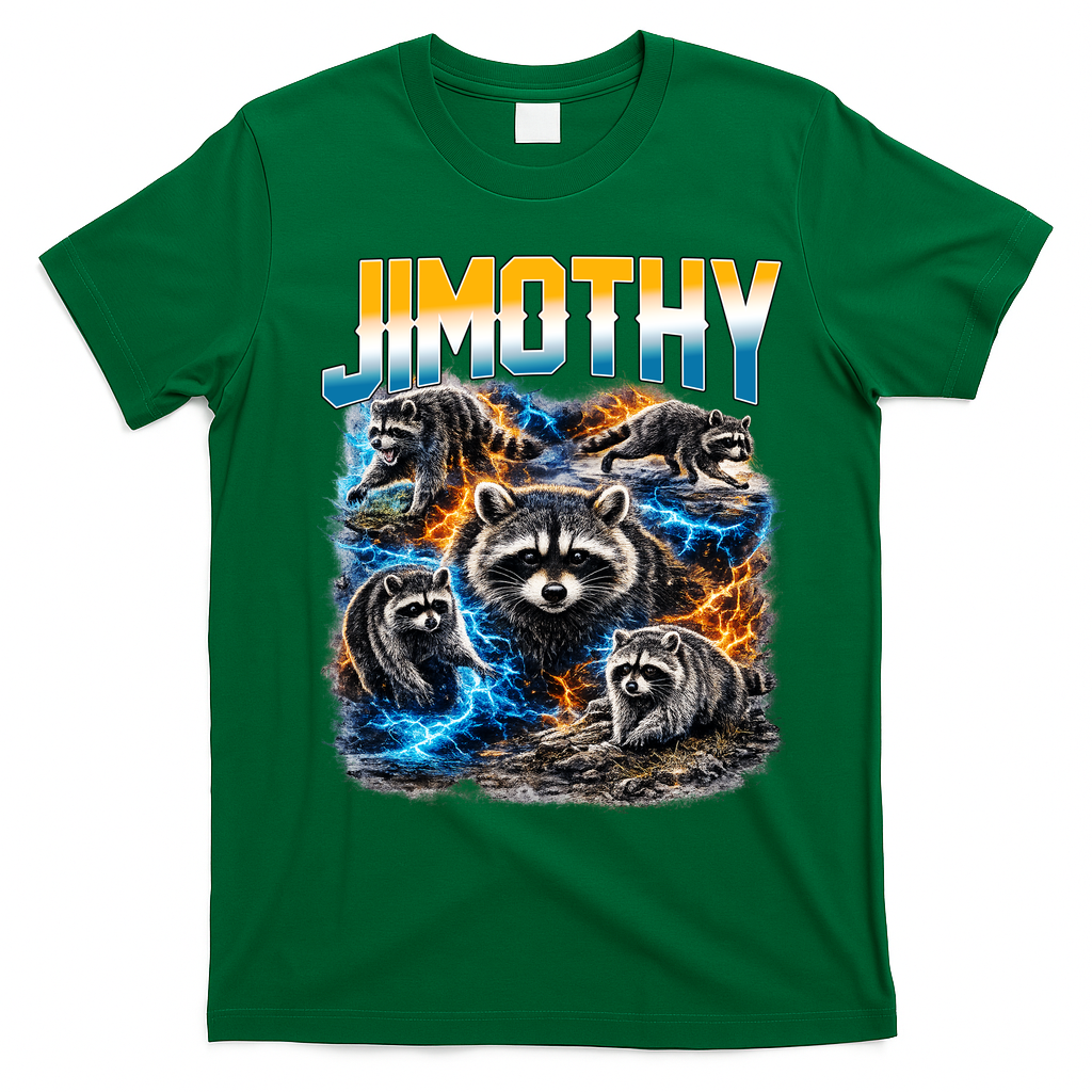 Jimothy Raccoon Mashup T-Shirt - Irish Green