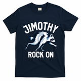Jimothy Rock On Raccoon Funny T-Shirt - Navy Blue