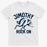 Jimothy Rock On Raccoon Funny T-Shirt - White