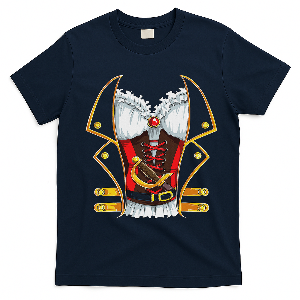 Jolly Roger Pirate Clothing Women Halloween T-Shirt - Navy Blue