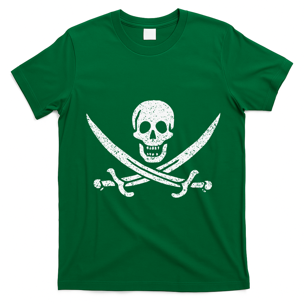 JOLLY ROGER PIRATE FLAG CALICO JACK HALLOWEEN COSTUME T-Shirt - Irish Green