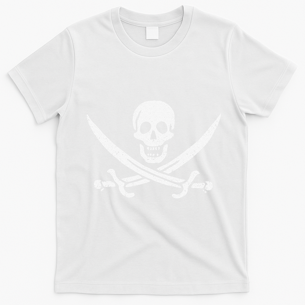 JOLLY ROGER PIRATE FLAG CALICO JACK HALLOWEEN COSTUME T-Shirt - White