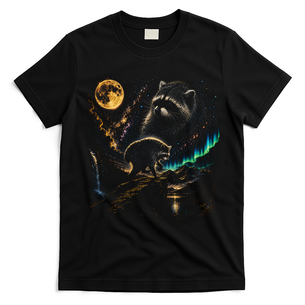 Jimothy Raccoon Seattle Feral Legend Moonlight T-Shirt - Black