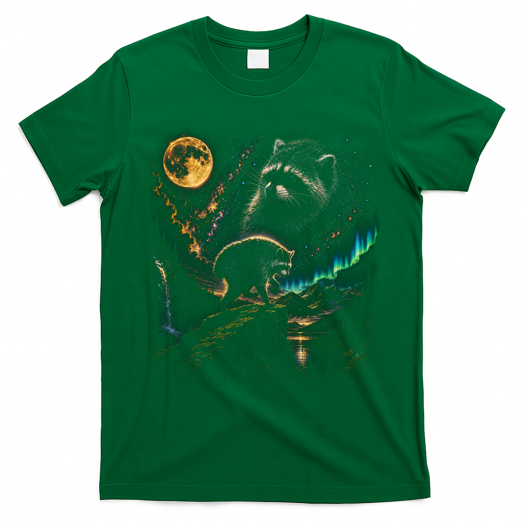 Jimothy Raccoon Seattle Feral Legend Moonlight T-Shirt - Irish Green