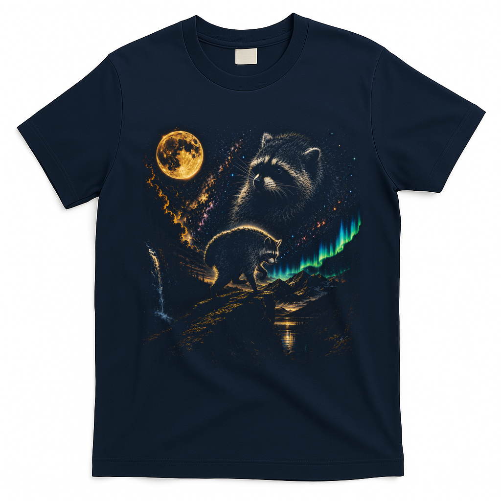 Jimothy Raccoon Seattle Feral Legend Moonlight T-Shirt - Navy Blue