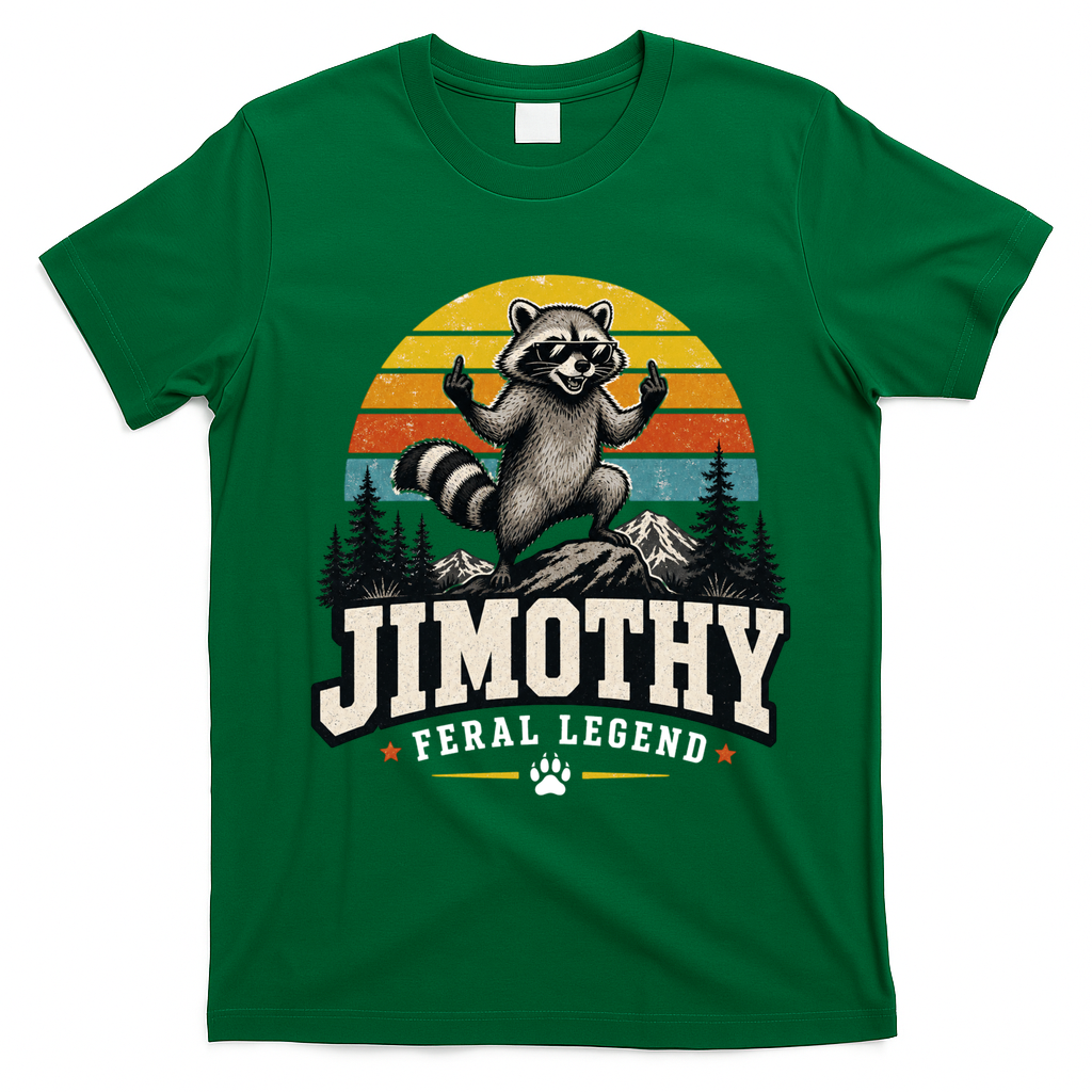 Jimothy Raccoon Seattle Feral Legend Meme T-Shirt - Irish Green