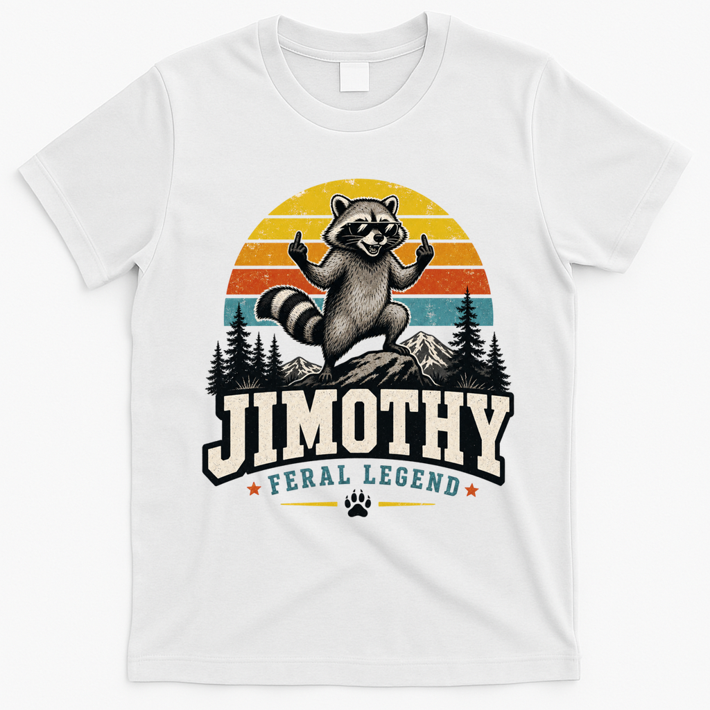 Jimothy Raccoon Seattle Feral Legend Meme T-Shirt - White