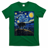 Jimothy Raccoon Under Starry Night Sky Artful Van Gogh T-Shirt - Irish Green