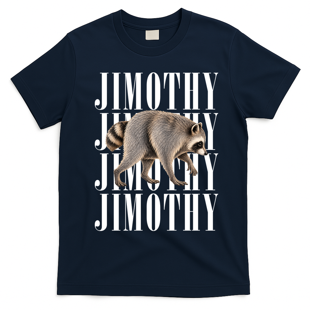 Jimothy Raccoon Viral Meme Funny Trendy T-Shirt - Navy Blue