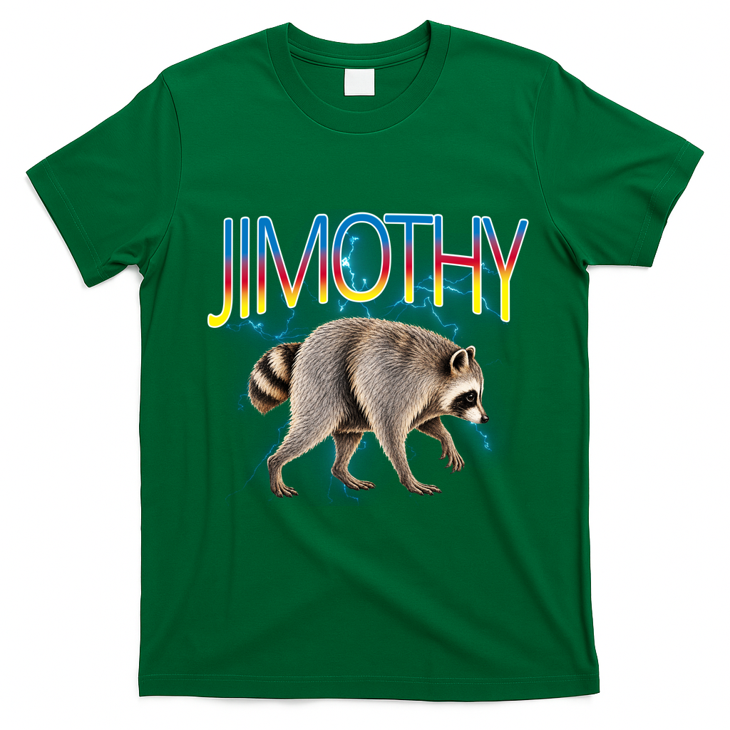 Jimothy Raccoon Viral Seattle Feral Legend Meme Cute Funny T-Shirt - Irish Green