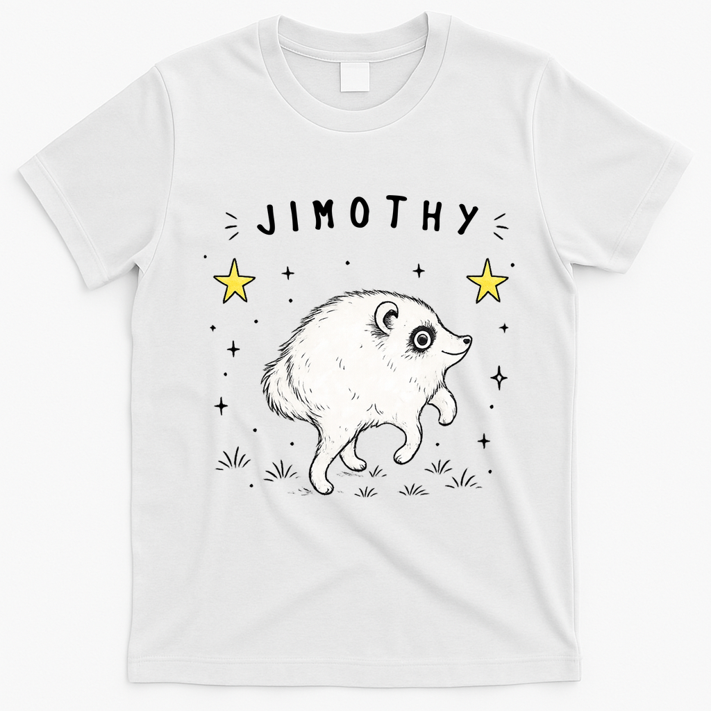 Jimothy Raccoon Viral Trend T-Shirt - White