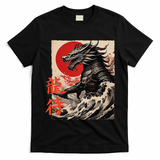 Japan Samurai Warrior Dragon Great Wave Ukiyo-e Art Kanji T-Shirt