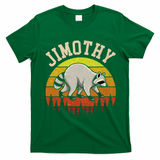 Jimothy The Raccoon Retro Sunset T-Shirt - Irish Green
