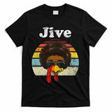 Jive Thanksgiving Turkey Day Funny Face Vintage Retro Style T-Shirt - Black