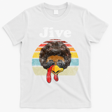 Jive Thanksgiving Turkey Day Funny Face Vintage Retro Style T-Shirt - White