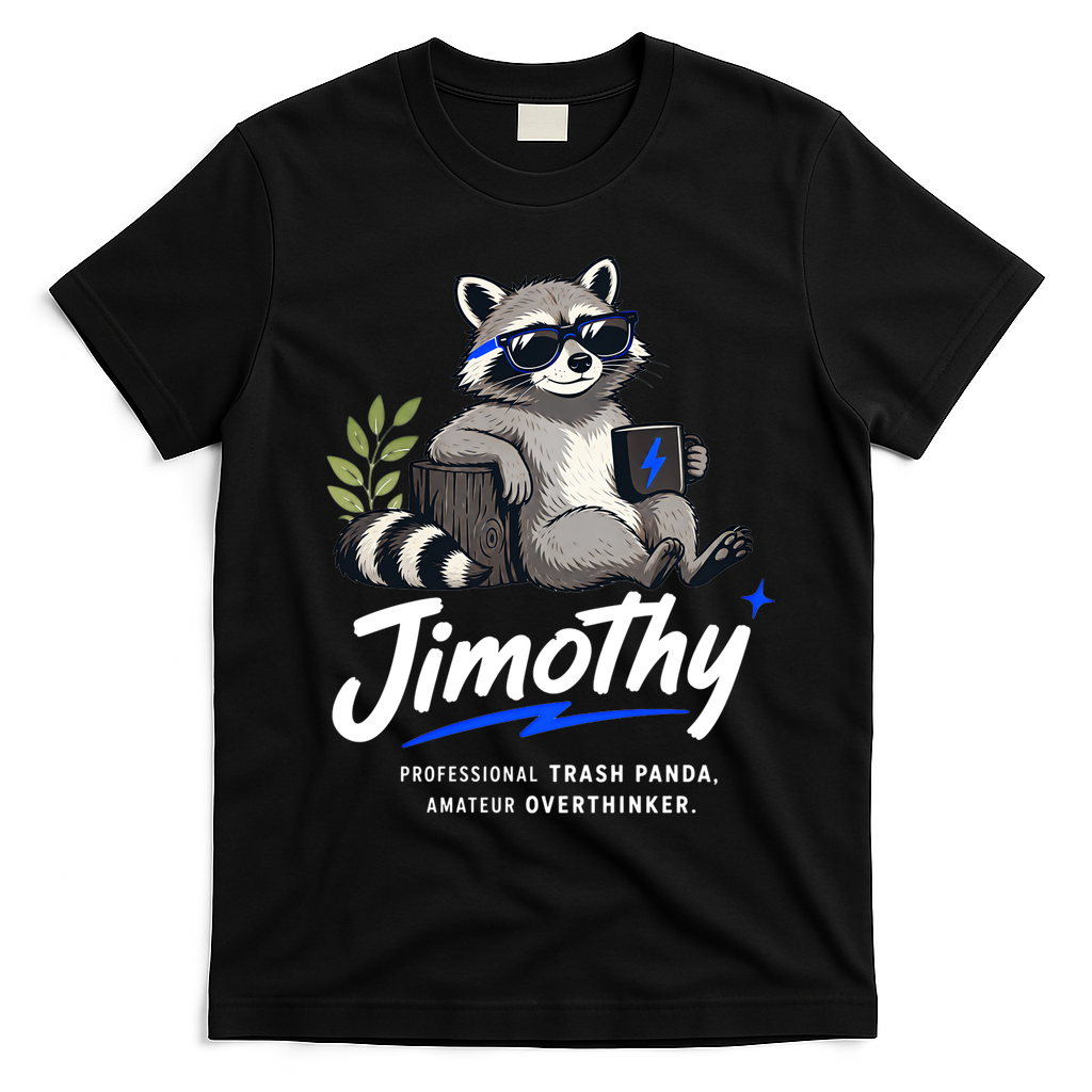 Jimothy The Trash Panda Funny Racoon Meme T-Shirt - Black