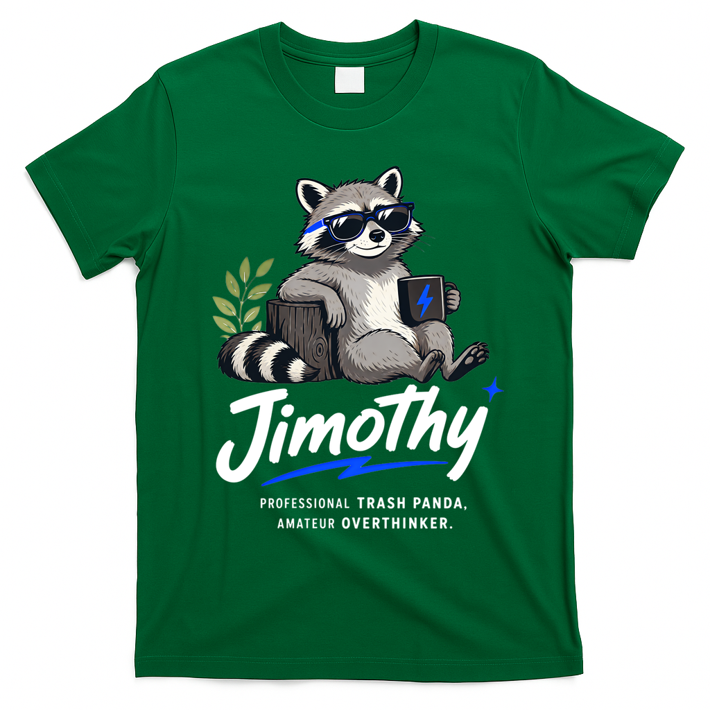 Jimothy The Trash Panda Funny Racoon Meme T-Shirt - Irish Green