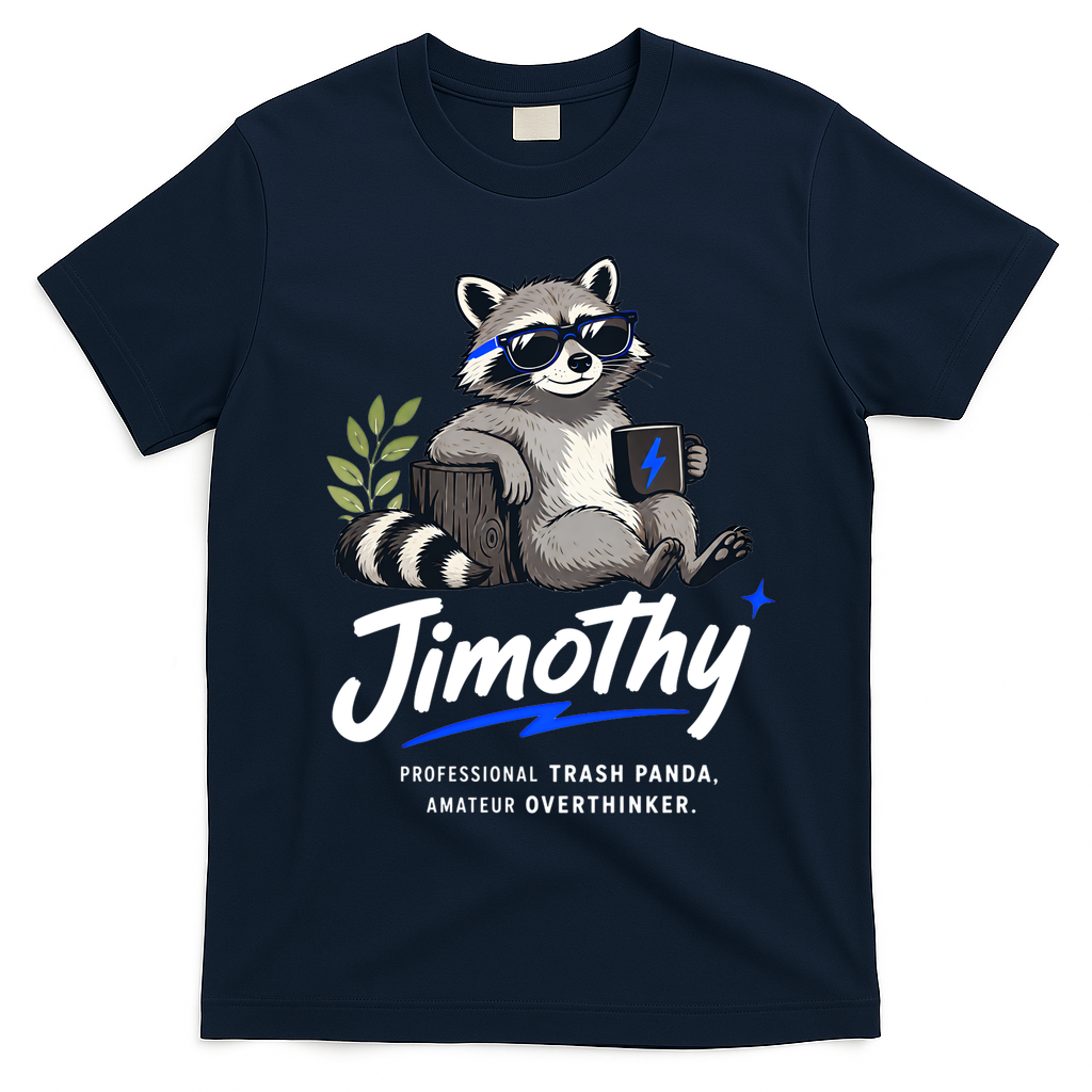 Jimothy The Trash Panda Funny Racoon Meme T-Shirt - Navy Blue