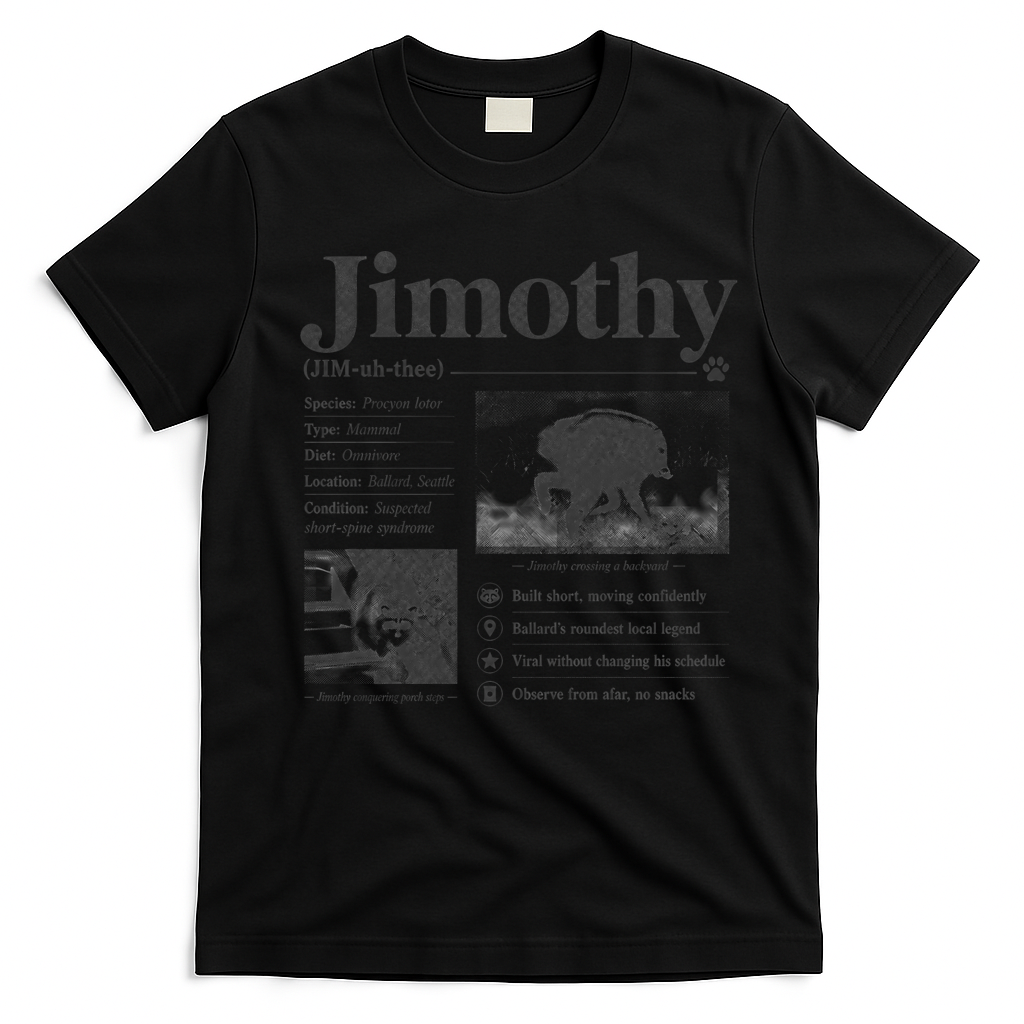 Jimothy Viral Backyard Raccoon Local Legend T-Shirt - Black