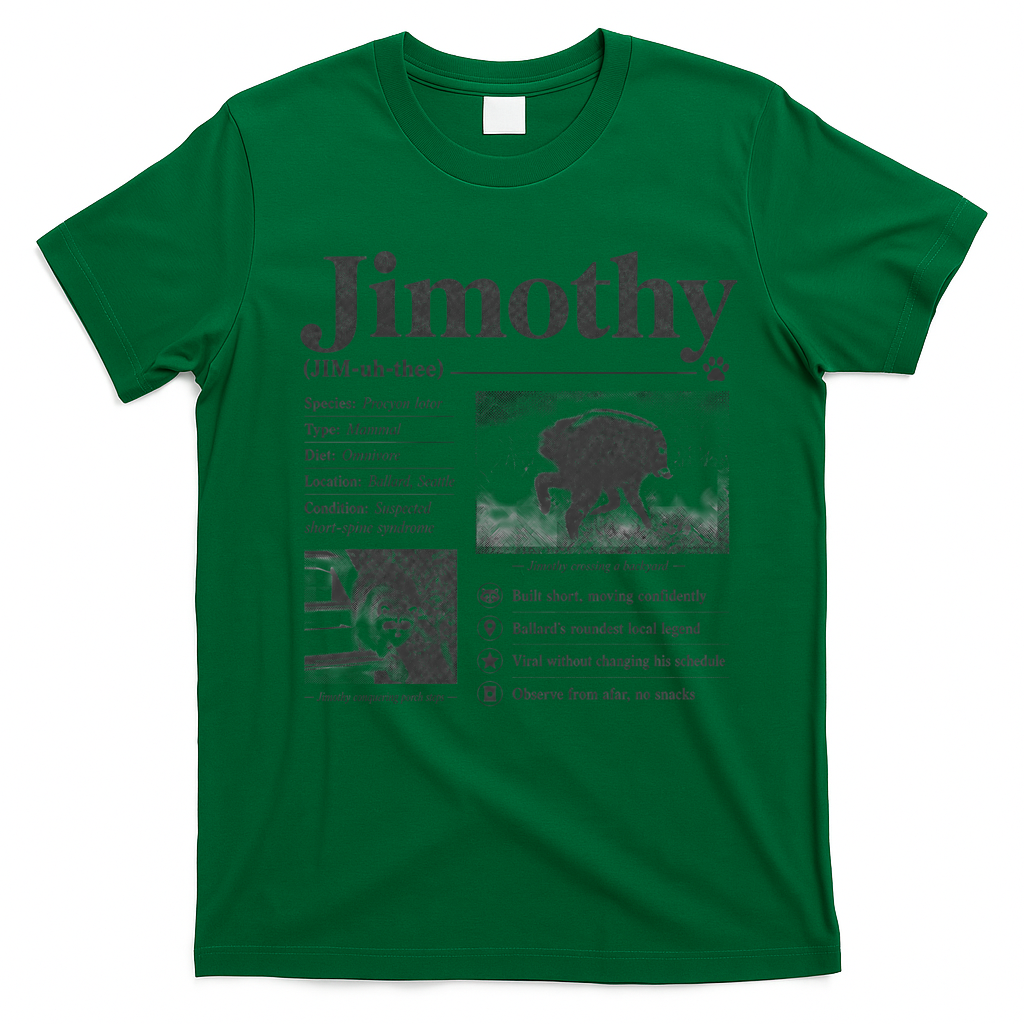 Jimothy Viral Backyard Raccoon Local Legend T-Shirt - Irish Green